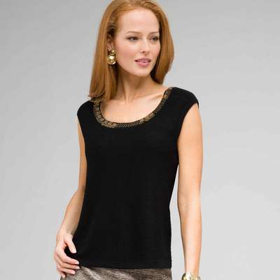 Sleeveless Beaded Shell